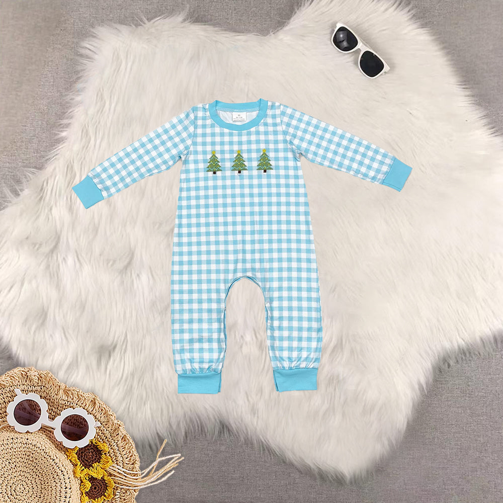 RTS NO MOQ Baby boys embroidery Christmas Pink long sleeve Clothes Sets rompers