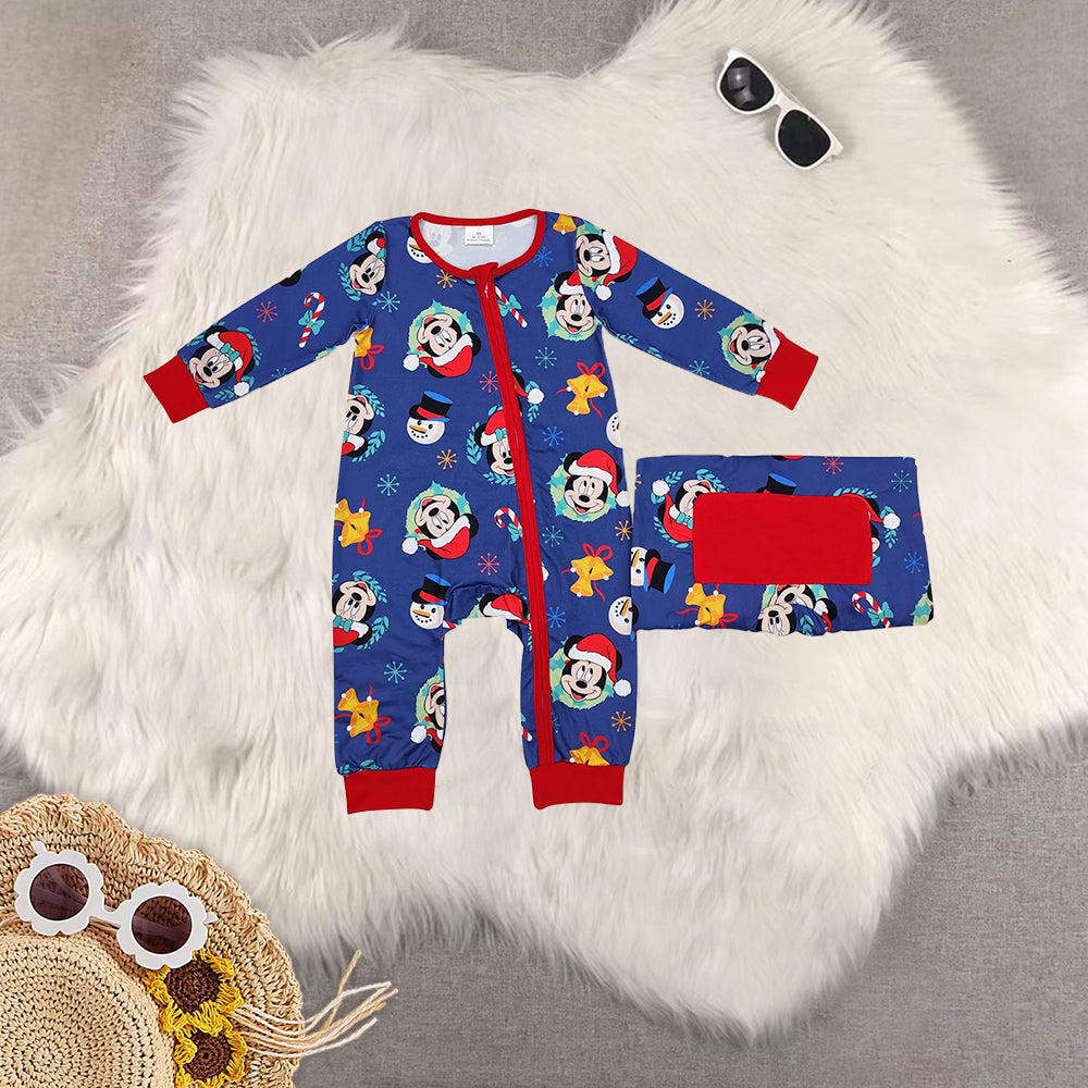 RTS NO MOQ Sibling baby girls baby boys clothes Christmas cartoon long-sleeved trousers suit & romper & adult pants