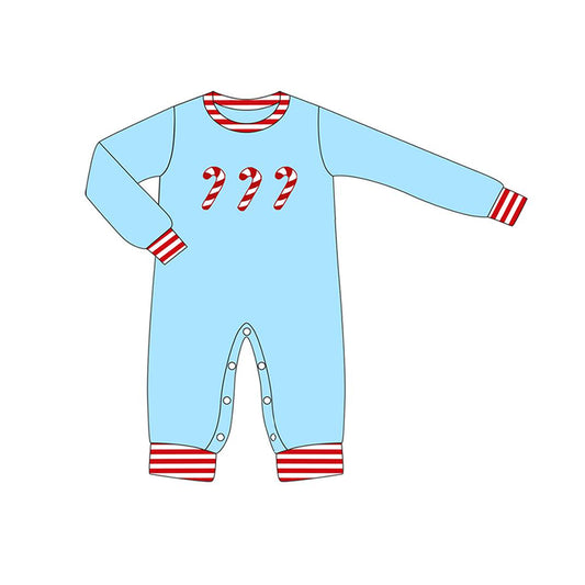 no moq sales LR1440 pre-order baby boys clothes Christmas blue long Sleeve Romper-2024.8.2