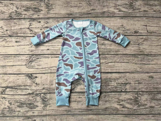 no moq sales LR1462 pre-order baby boys clothes camouflage green long Sleeve Romper