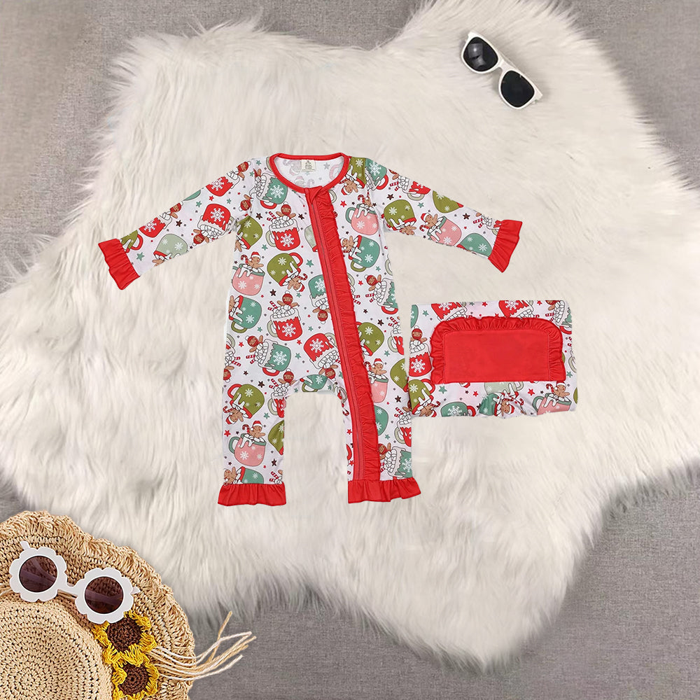 RTS NO MOQ Sibling Baby boys girls modal Christmas long-sleeved trousers suit & romper