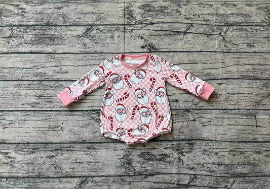 no moq sales LR1511 pre-order baby girls clothes Christmas pink long sleeve Romper