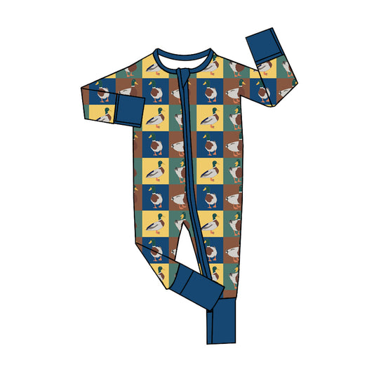 no moq sales LR1514 pre-order baby boys clothes ducks long sleeve Romper-2024.8.10