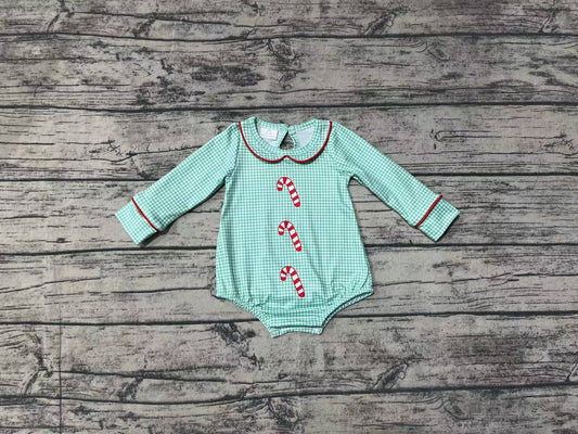 no moq sales LR1519 pre-order baby girls clothes Christmas green long sleeve Romper