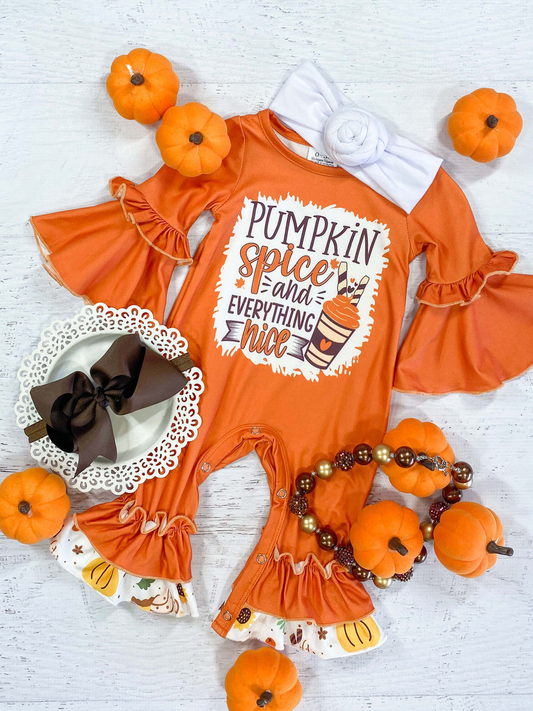 no moq sales LR1528 pre-order baby girl clothes pumpkin orange long sleeve Romper-2024.8.12