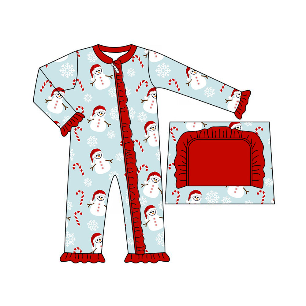 no moq sales LR1534 pre-order baby girl clothes Christmas long sleeve Romper-2024.8.12