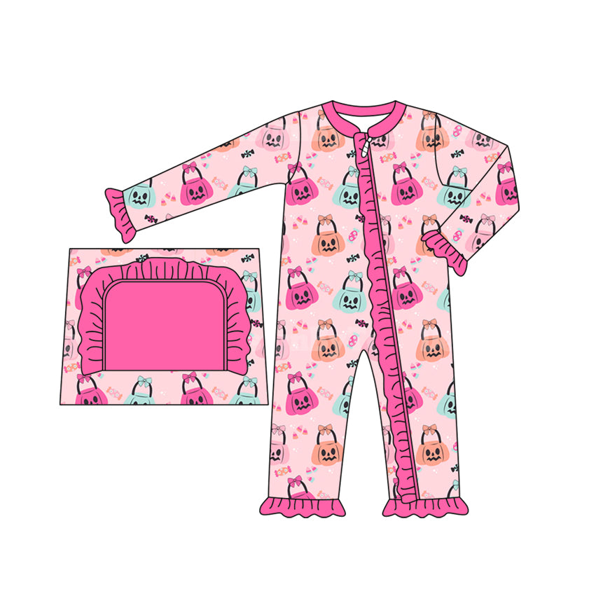 no moq sales LR1540 pre-order baby girl clothes pumpkin pink long sleeve Romper-2024.8.13