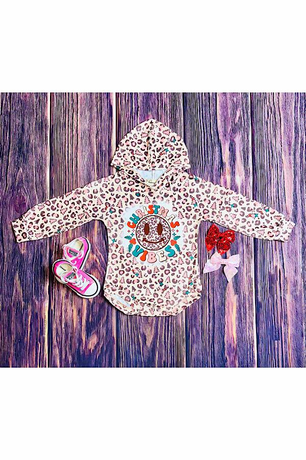 no moq sales LR1546 pre-order baby boys clothes Christmas leopard smiley hooded long Romper-2024.8.13