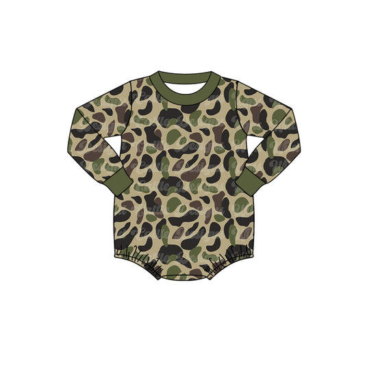 no moq sales LR1550 pre-order baby boys clothes camouflage green long Romper-2024.8.14