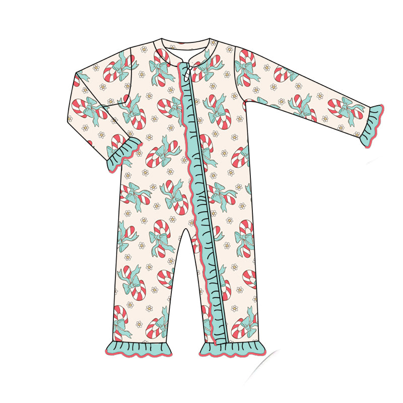 no moq sales LR1558 pre-order baby girl clothes Christmas long sleeve Romper-2024.8.14