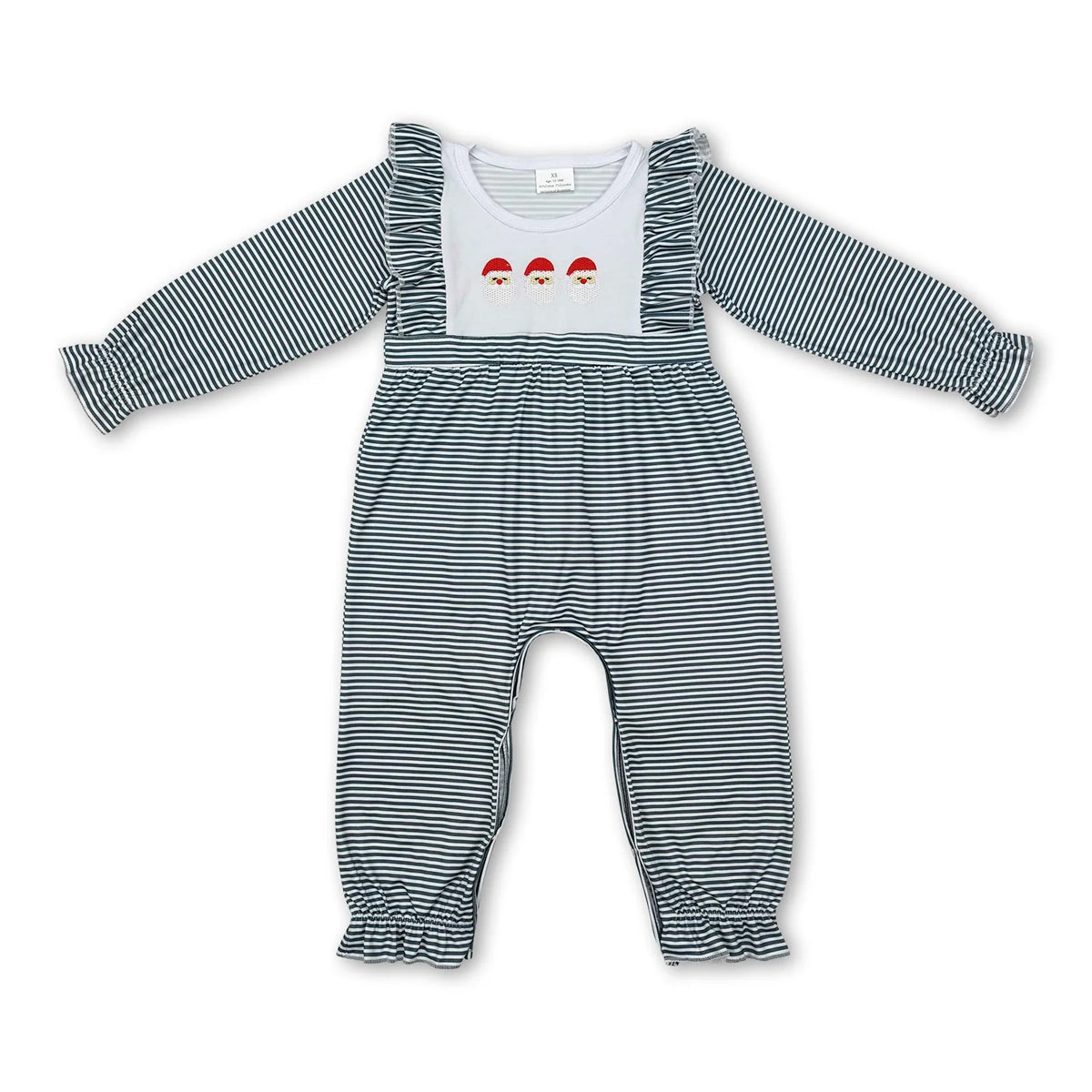 RTS NO MOQ Baby boy clothes Embroidery Christmas long Sleeve Romper Mixed Sizes