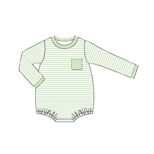 no moq sales LR1597 pre-order baby boys clothes light green long Romper-2024.7.29