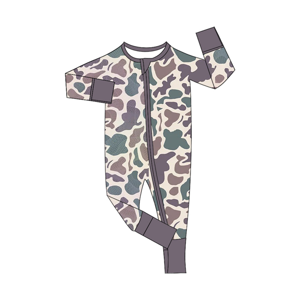 no moq sales LR1604 pre-order baby boys clothes camouflage long Romper-2024.7.30