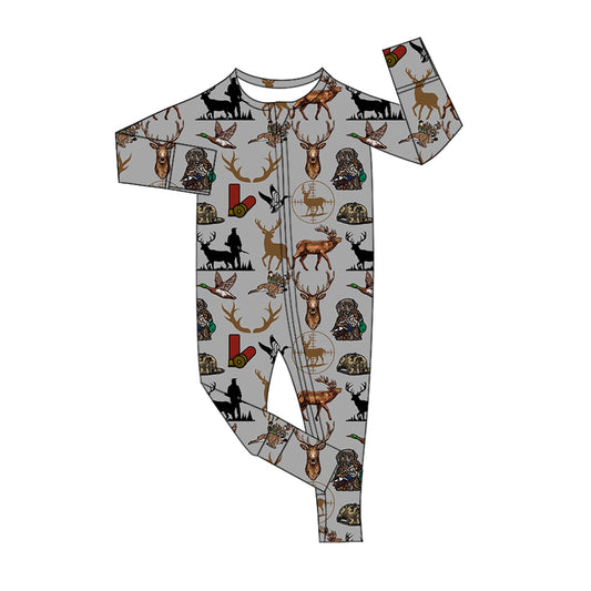 no moq sales LR1627 pre-order baby boys clothes deer long sleeve Romper-2024.8.1