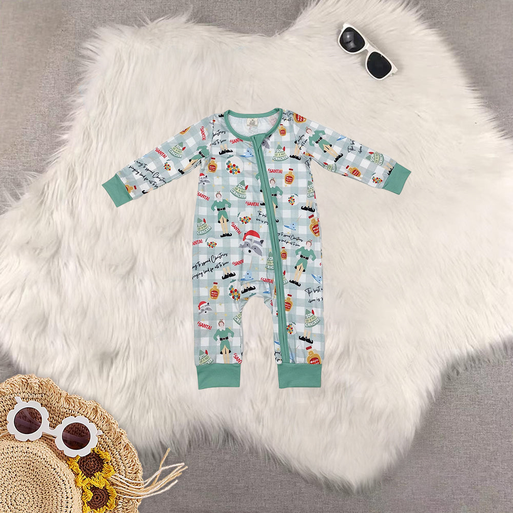 RTS NO MOQ Sibling Baby boys modal Christmas long-sleeved trousers suit & romper