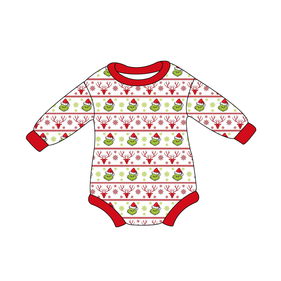 no moq sales LR1642 pre-order baby boys clothes Christmas red long sleeve Romper-2024.8.2