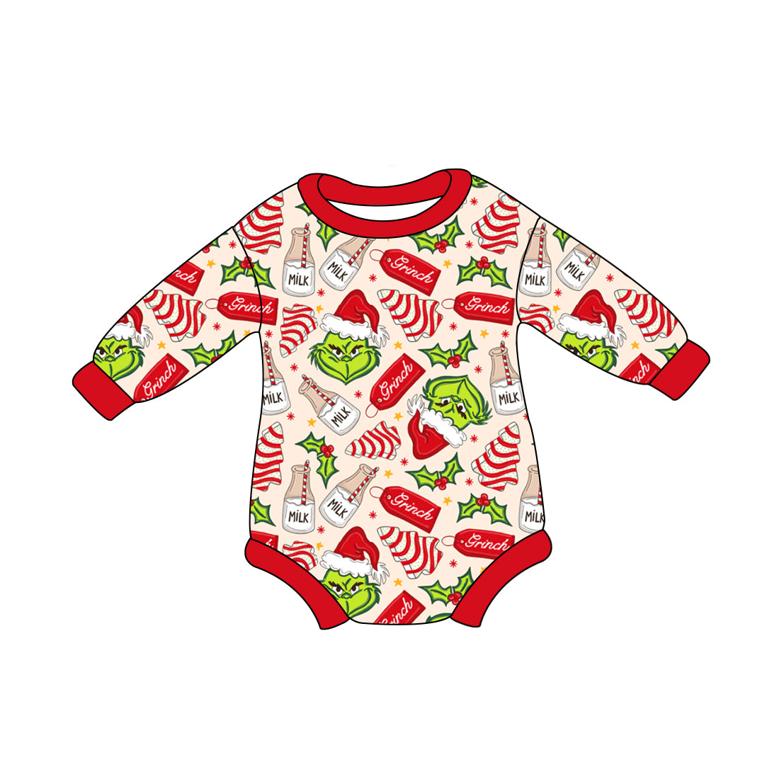 no moq sales LR1655 pre-order baby boys clothes Christmas long sleeve Romper-2024.8.3