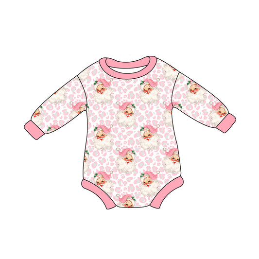 no moq sales LR1656 pre-order baby boys clothes Christmas pink long sleeve Romper-2024.8.3