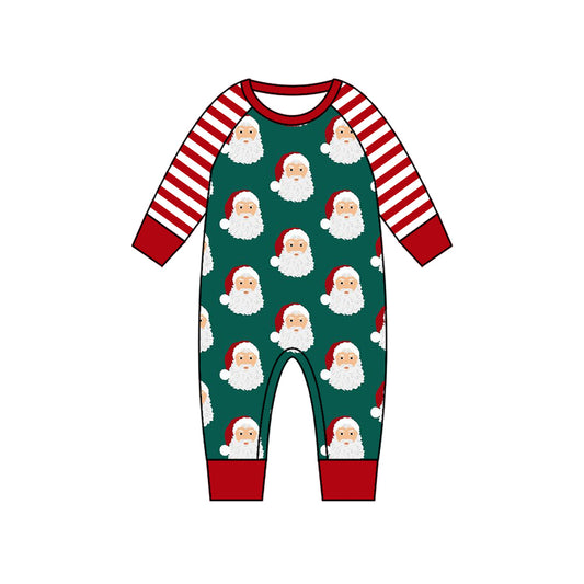 no moq sales LR1659 pre-order baby boys clothes Christmas green long sleeve Romper-2024.8.5