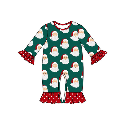 no moq sales LR1660 pre-order baby boys clothes Christmas green long sleeve Romper-2024.8.3