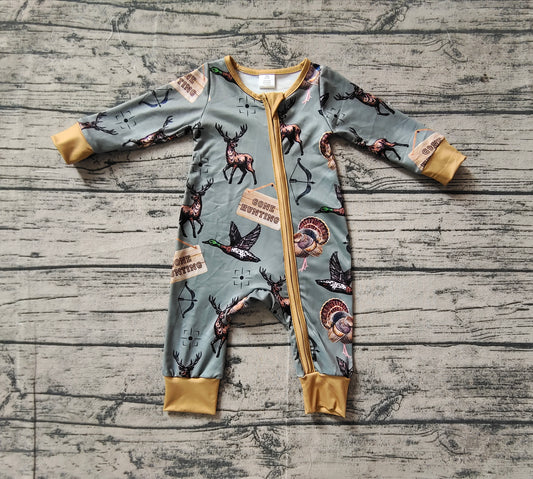 no moq sales LR1680 pre-order baby boys clothes dear ducks long sleeve Romper