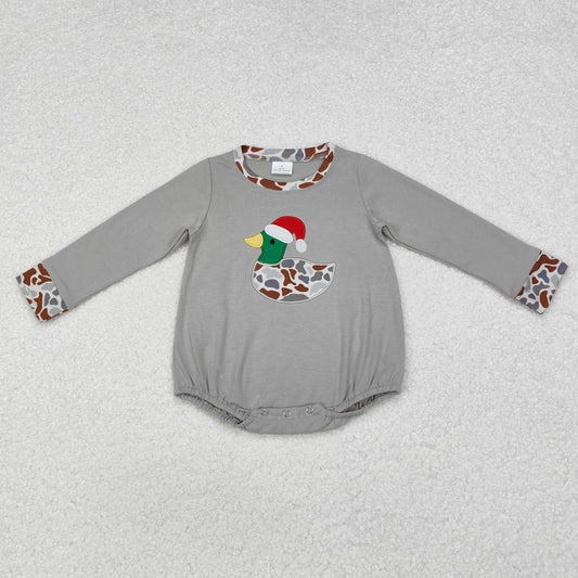 RTS NO MOQ ETA 5/7days arrived LR1683 Embroidered Santa hat camouflage duck long-sleeved jumpsuit