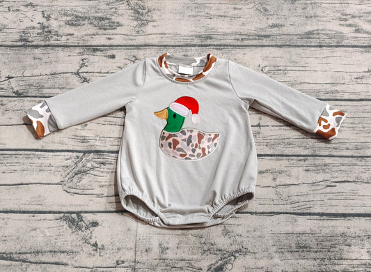 no moq sales LR1683 pre-order baby boys clothes embroidery Christmas long sleeve Romper