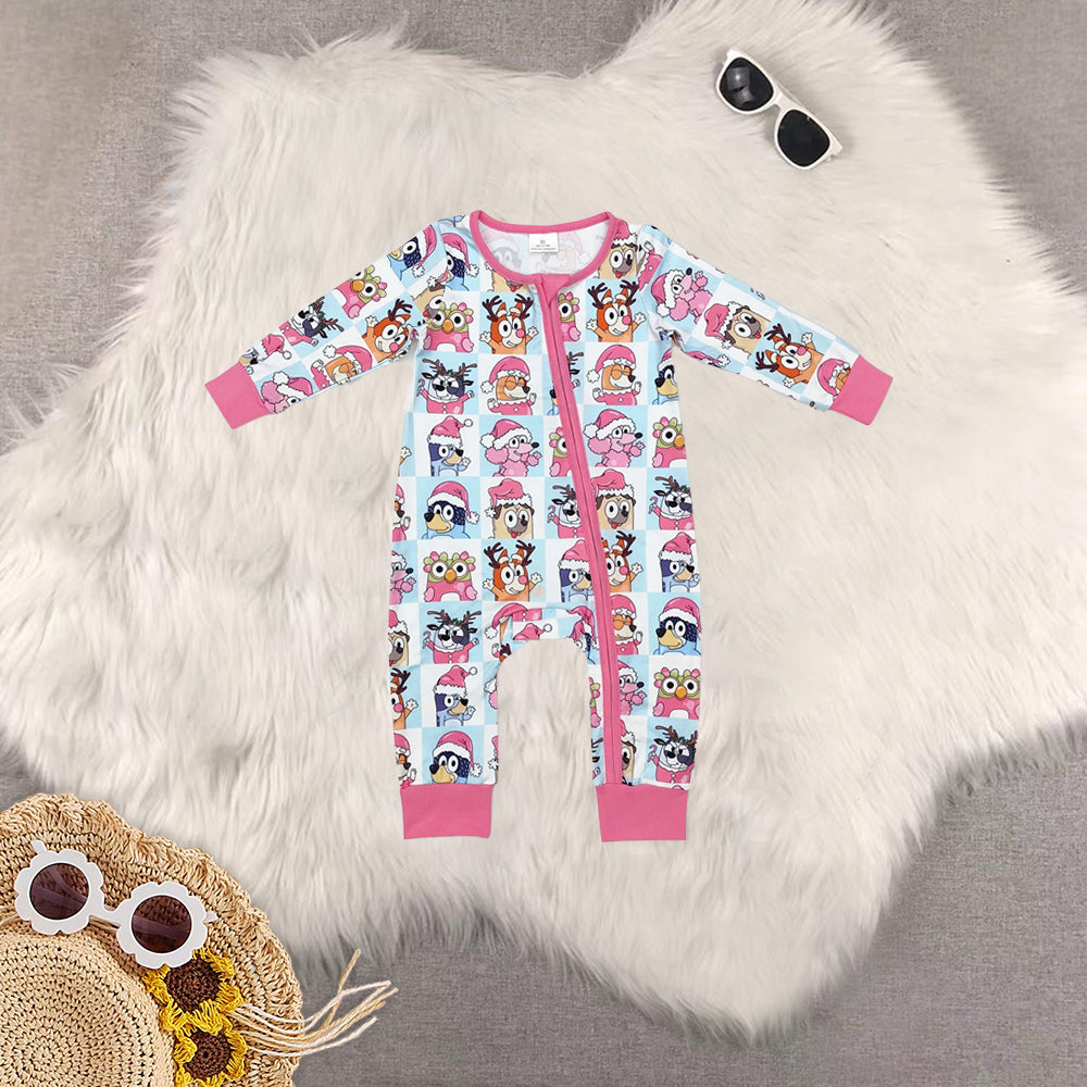 RTS NO MOQ Sibling Baby Girls Christmas cartoon long-sleeved trousers suit & romper