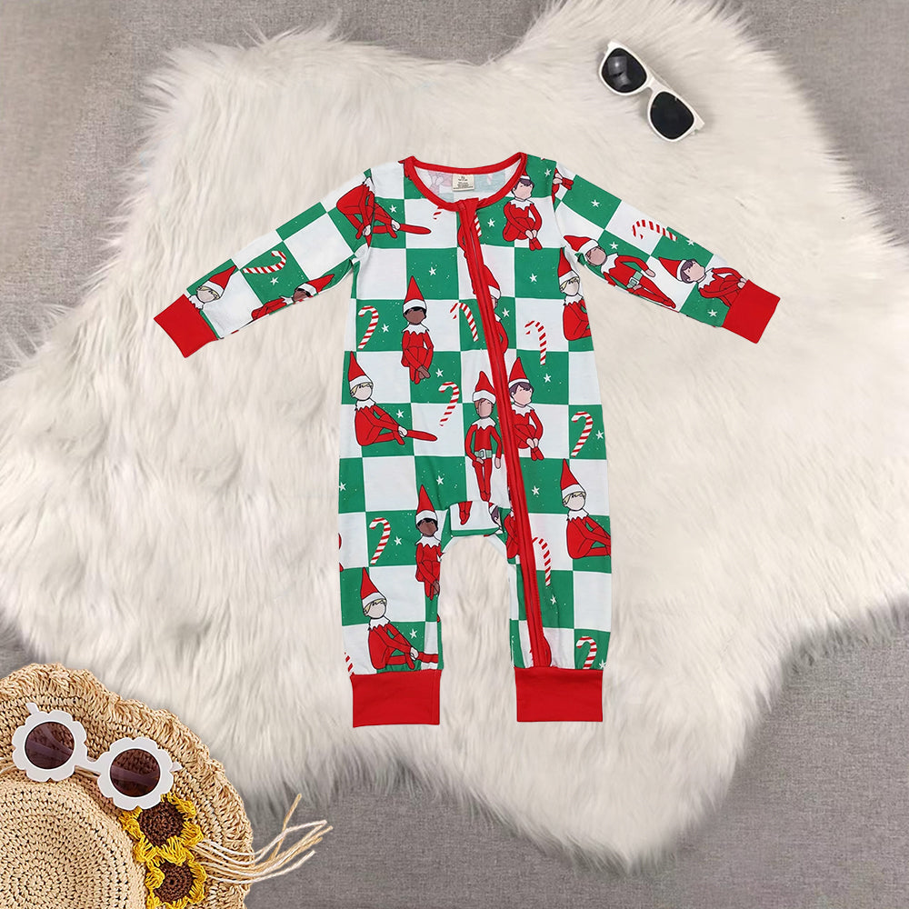 RTS NO MOQ Sibling Baby girls modal Christmas long-sleeved trousers suit & romper