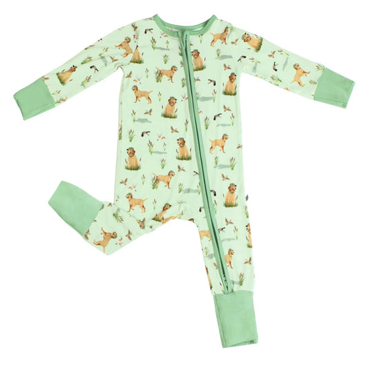 no moq sales LR1868 pre-order baby boys clothes puppy duck green long sleeve Romper-2024.8.30