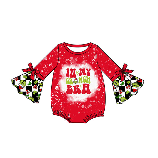 no moq sales LR1876 pre-order baby girls clothes Christmas red long sleeve Romper-2024.8.31