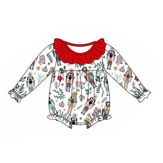 no moq sales LR1948 pre-order baby girls clothes Christmas red long sleeve Romper-2024.9.10