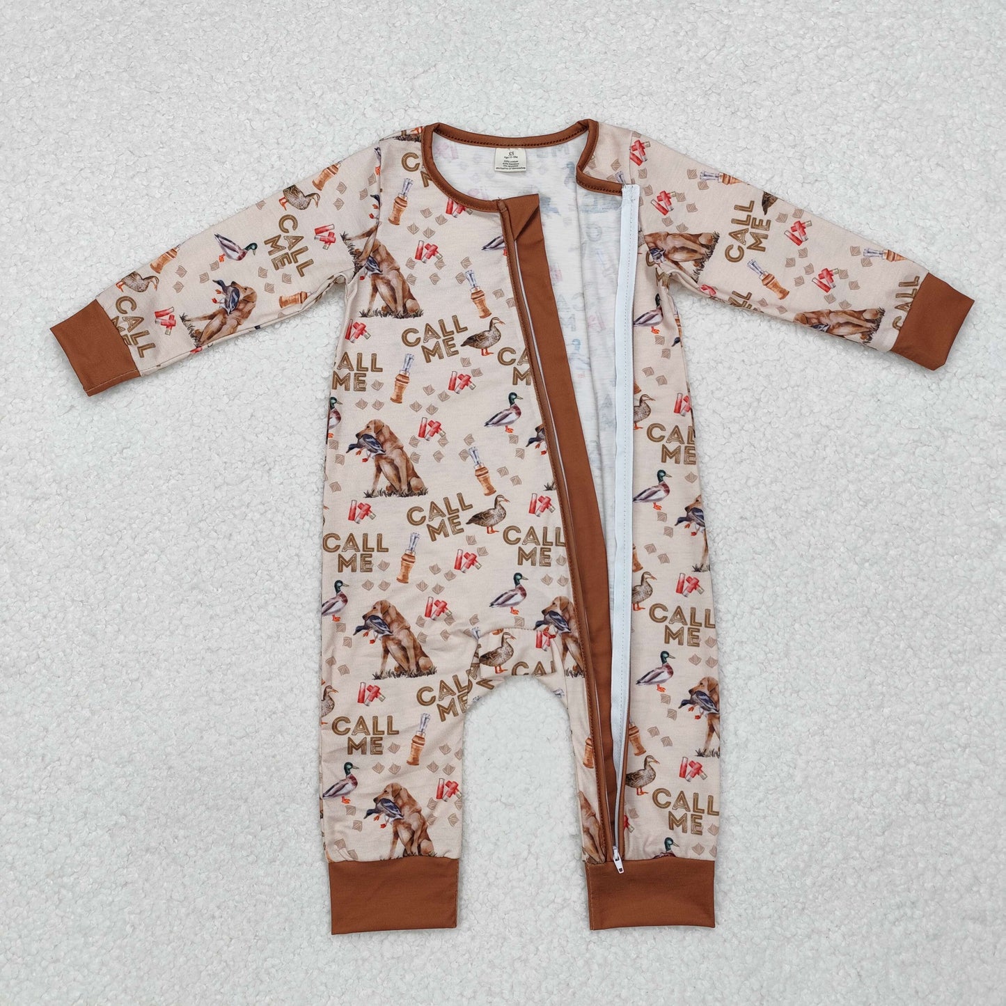 BAMBOO RTS NO MOQ ETA 5/7days Arrived LR1991 Call me modal duck puppy brown zipper long sleeve jumpsuit