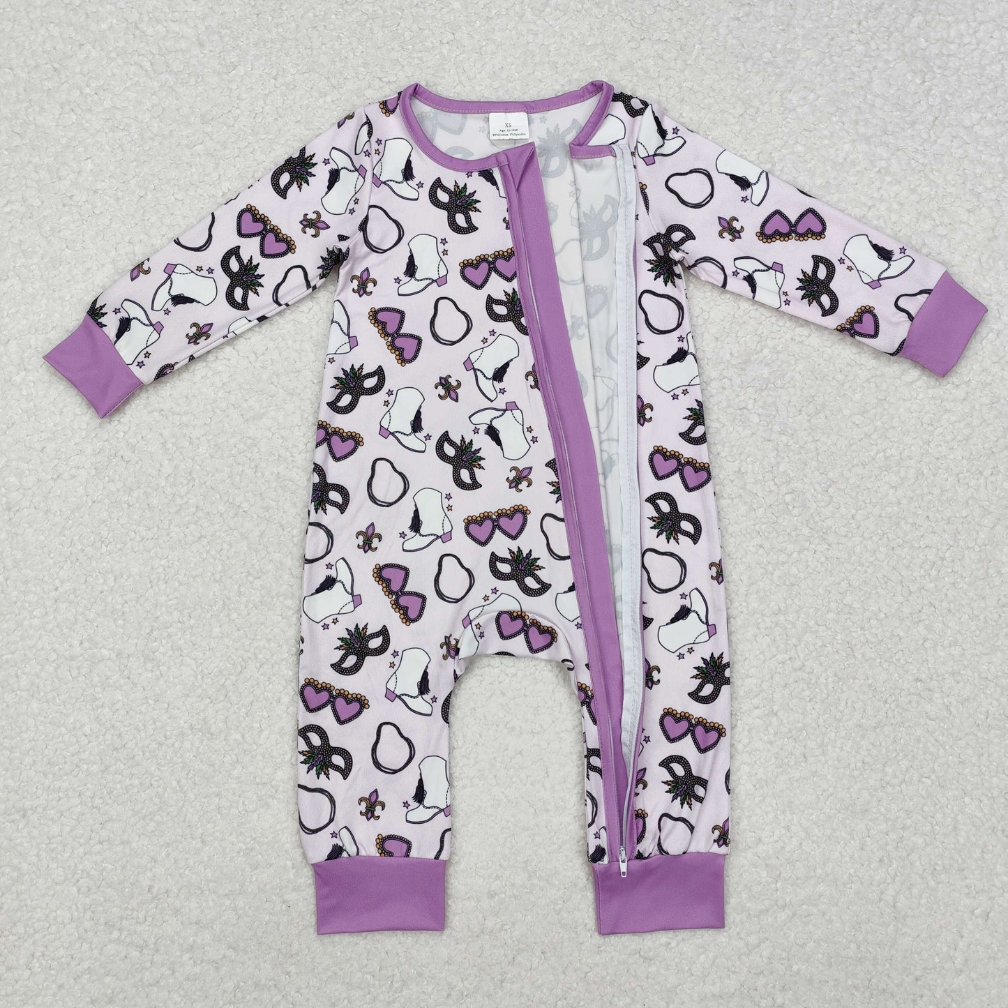 RTS NO MOQ Girls Boys Mardi gras Pajamas Clothes Sets and romper