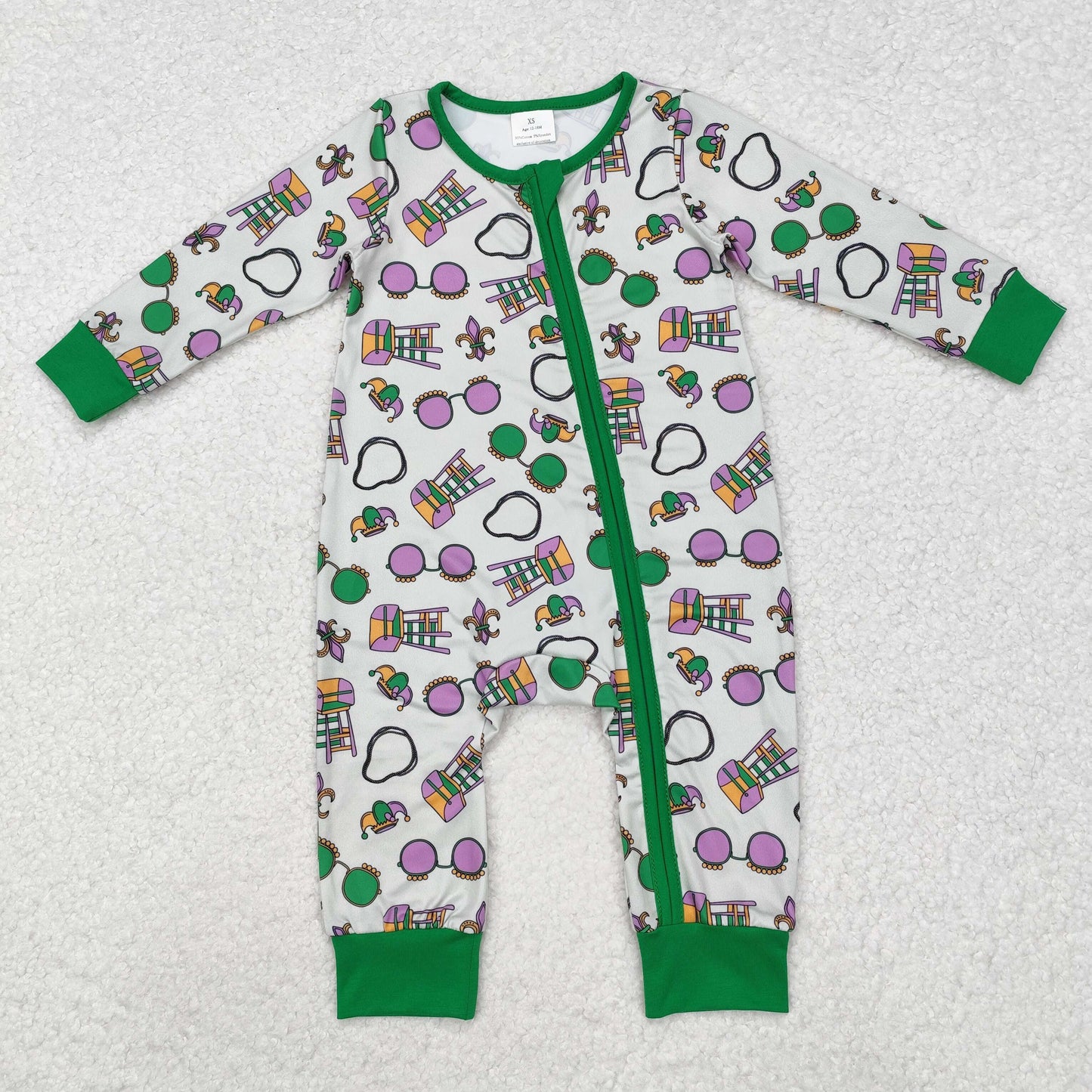 RTS NO MOQ Baby boy clothes mardi gras long sleeve & Shorts Sleeve Romper Mixed Sizes