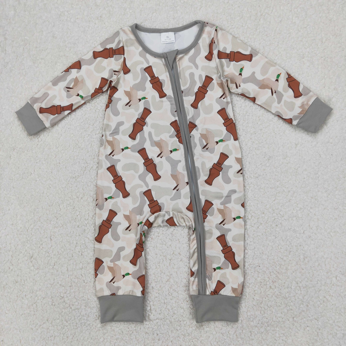 RTS NO MOQ ETA 5/7days arrived LR2063 Duck bottle camouflage zip-up long-sleeved jumpsuit