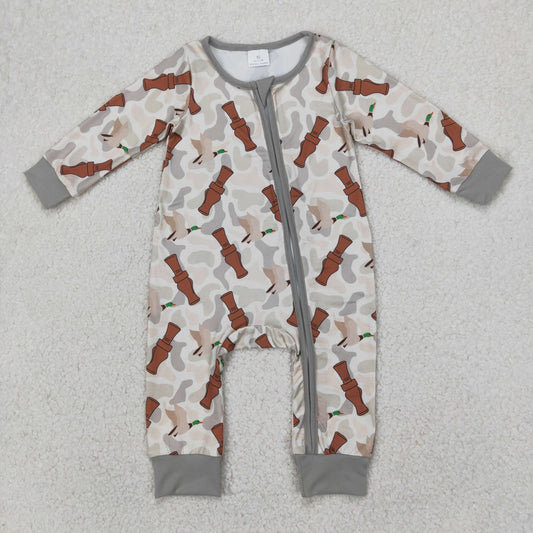 RTS NO MOQ ETA 5/7days arrived LR2063 Duck bottle camouflage zip-up long-sleeved jumpsuit