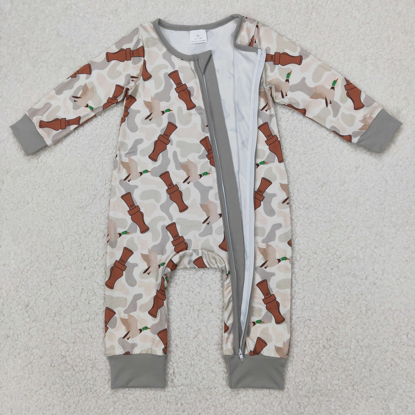 RTS NO MOQ ETA 5/7days arrived LR2063 Duck bottle camouflage zip-up long-sleeved jumpsuit