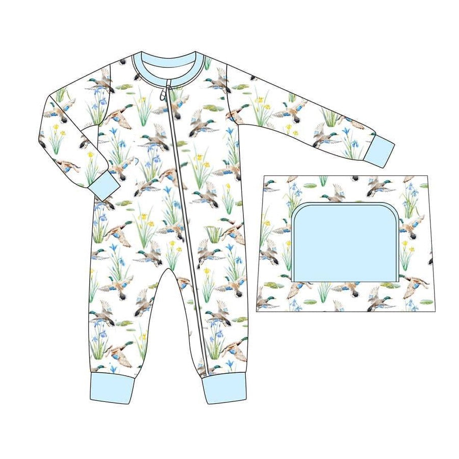 no moq sales LR2094 pre-order baby boys clothes duck long sleeve Romper-2024.10.11