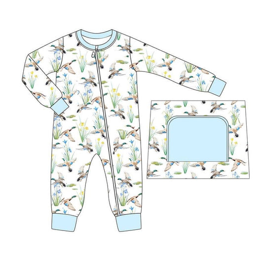 no moq sales LR2094 pre-order baby boys clothes duck long sleeve Romper-2024.10.11