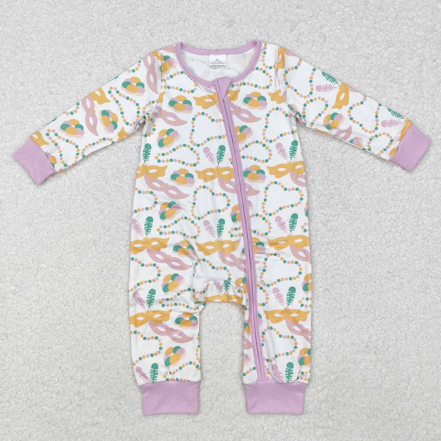 RTS NO MOQ Baby Girls Mardi gras long sleeve Clothes Sets