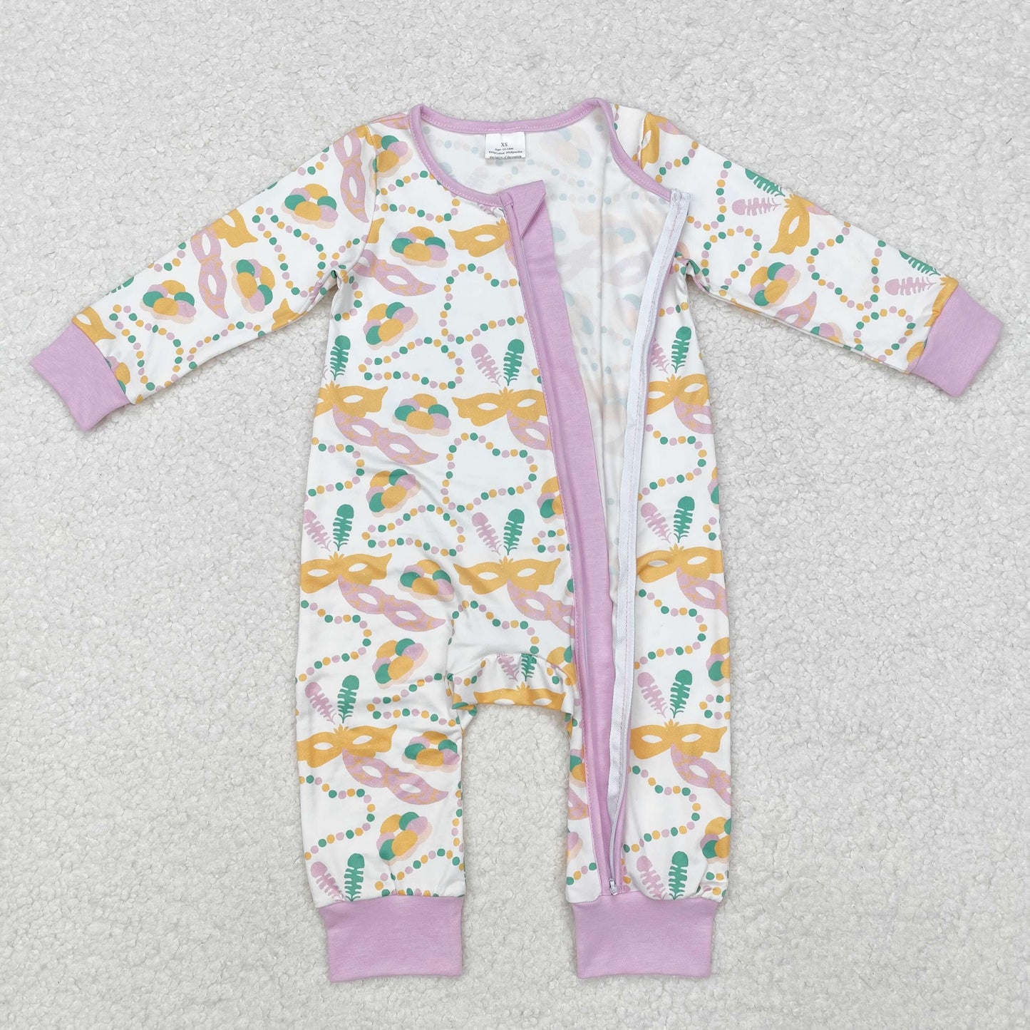 RTS NO MOQ Baby Girls Mardi gras long sleeve Clothes Sets