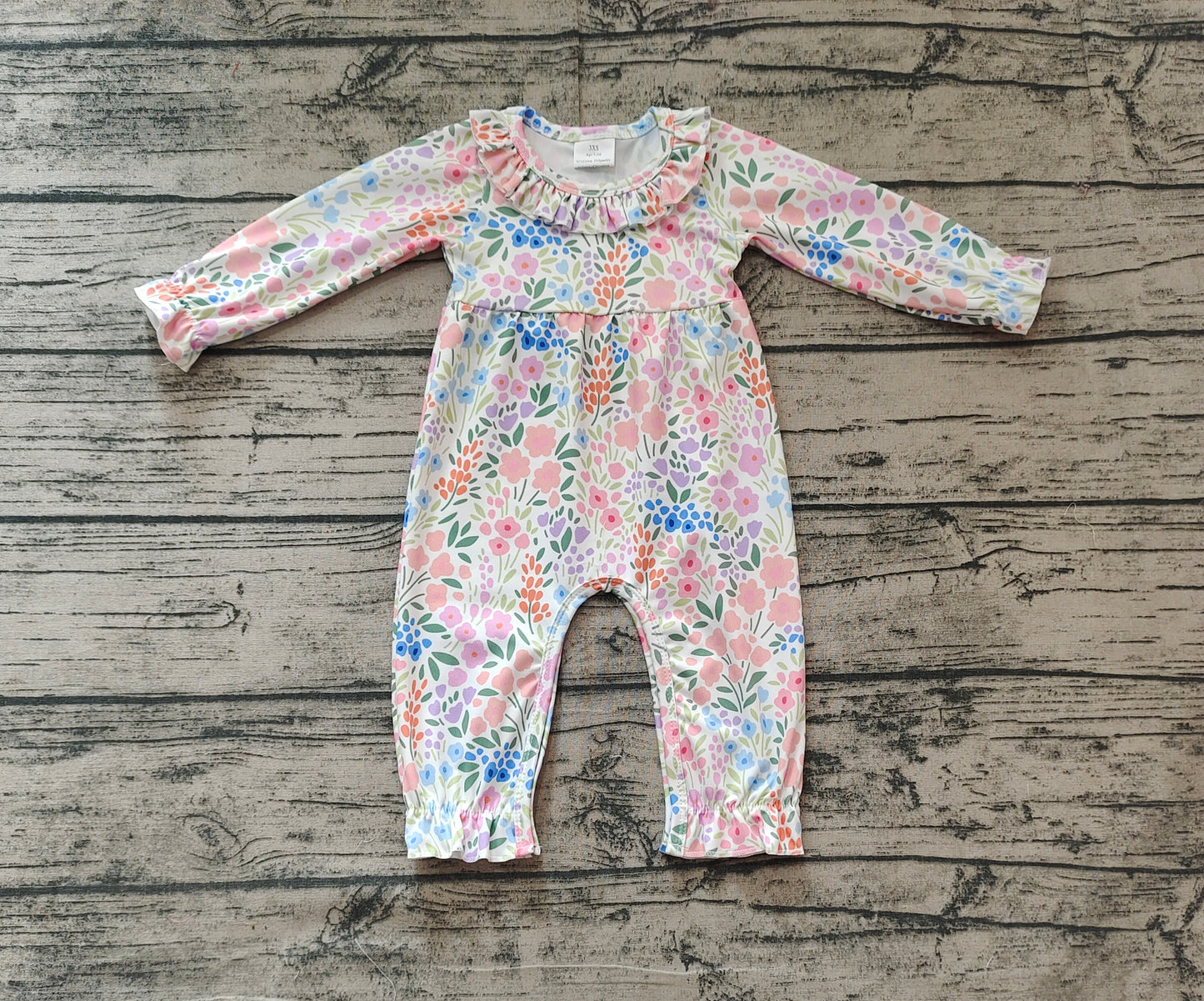 no moq sales LR2141 pre-order baby girl clothes floral long sleeve Romper