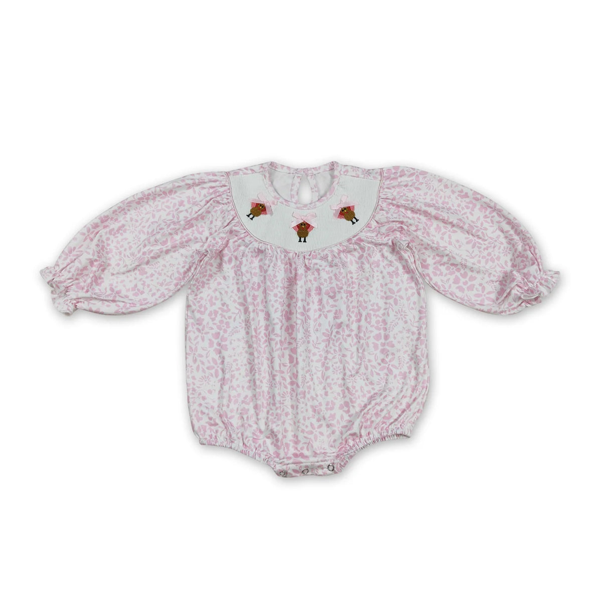 RTS NO MOQ Sibling baby girl clothes Embroidery Autumn Series smocked dress and romper