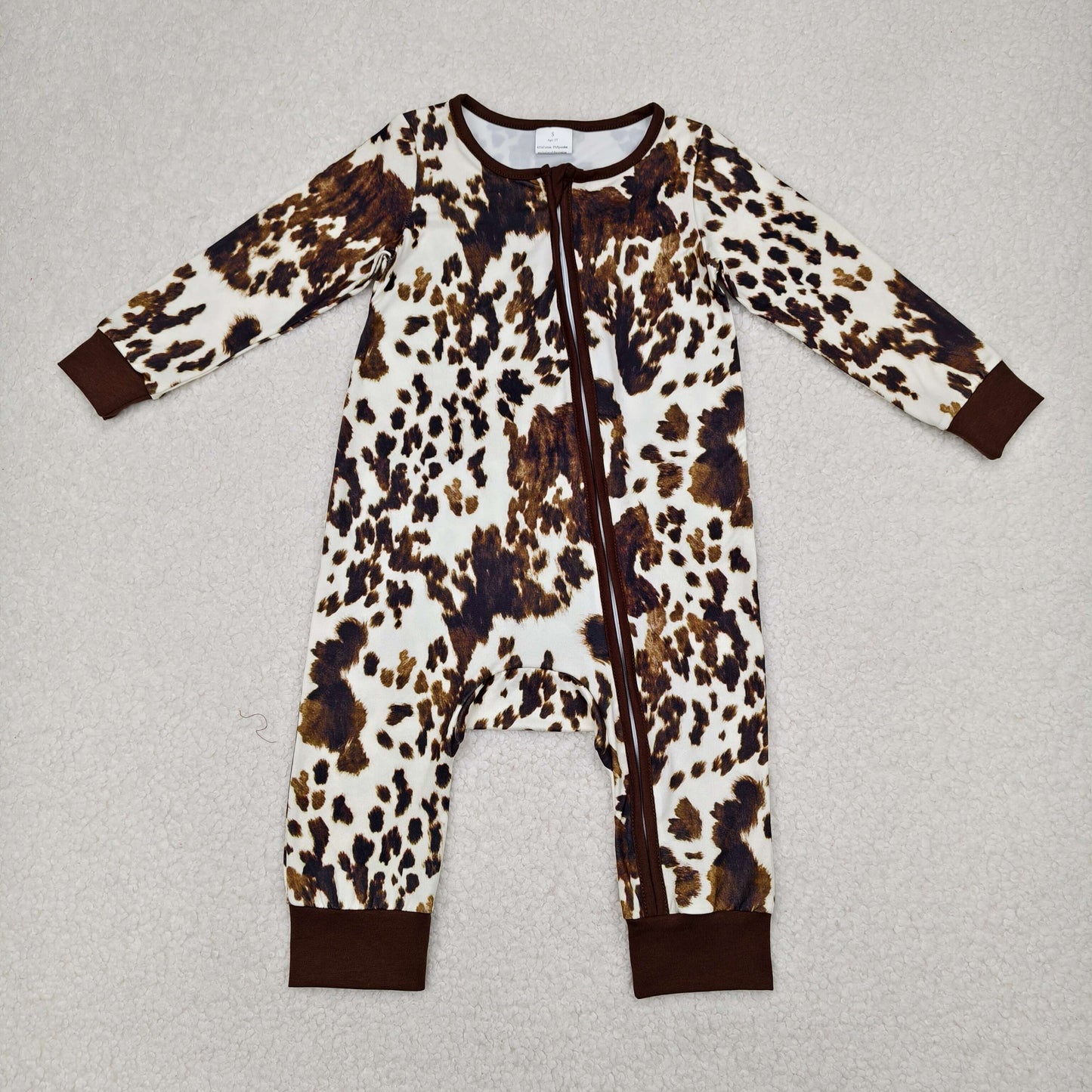 RTS NO MOQ（In Stock) LR2189 Ink pattern zipper long-sleeved jumpsuit