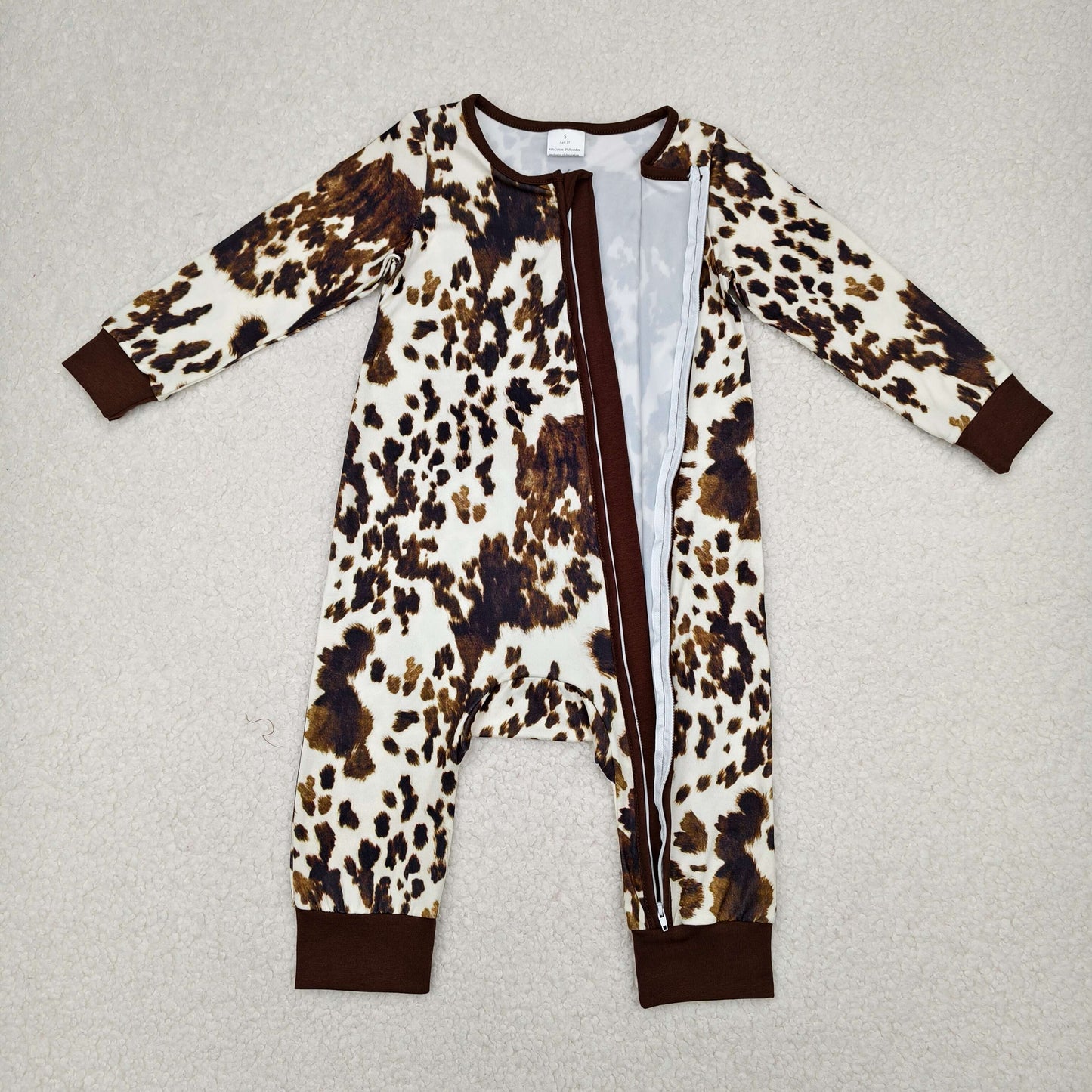 RTS NO MOQ（In Stock) LR2189 Ink pattern zipper long-sleeved jumpsuit