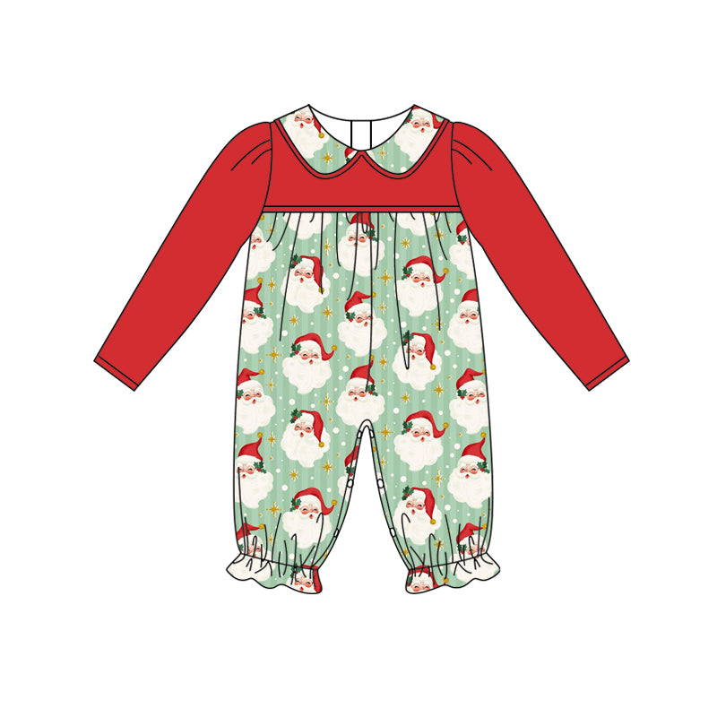 no moq LR2277 pre-order baby girl clothes Christmas red long sleeve romper-2025.5.29