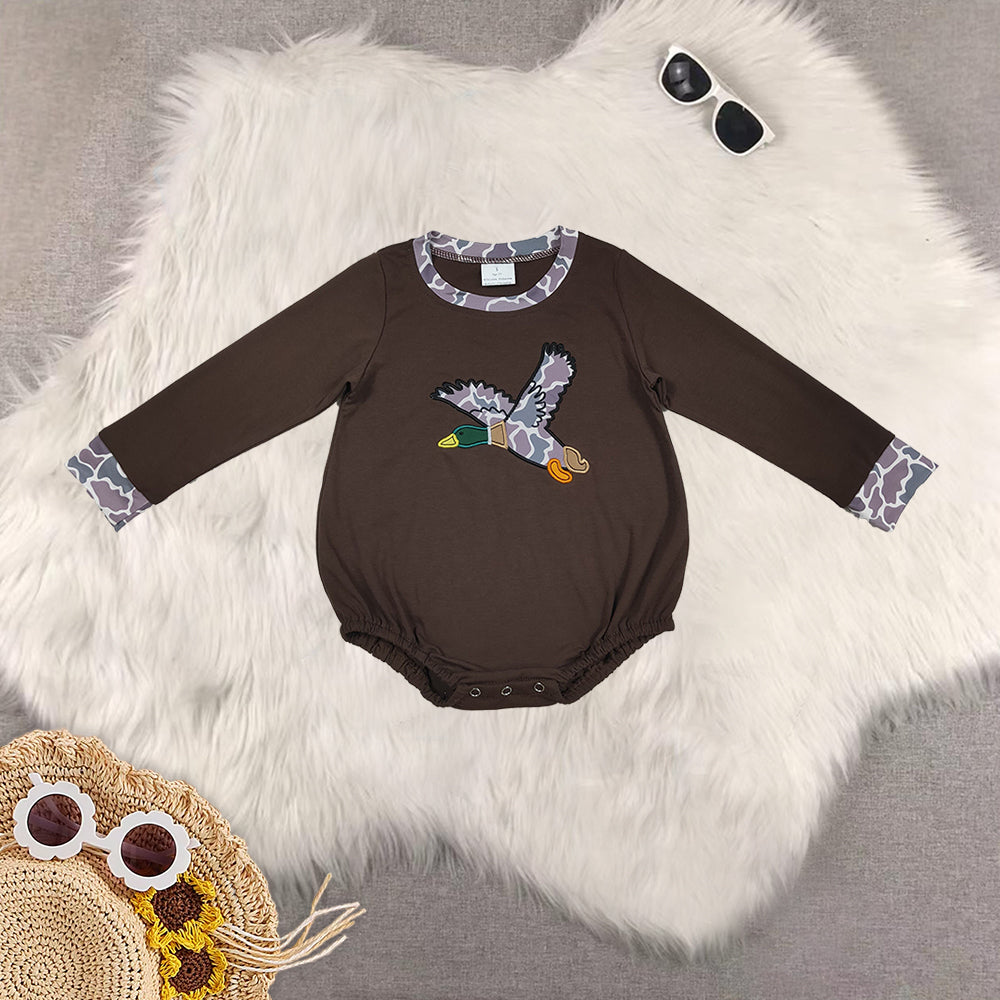 RTS Sibling Baby Boys clothes embroidery Camo Duck Sibling Brother Clothes Sets and pant sets and rompers