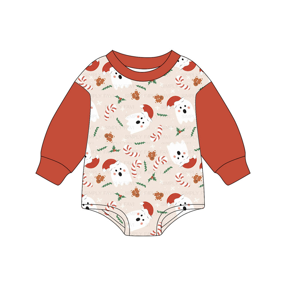 (Pre Order) No moq  LR2374 pre-order baby girl clothes Christmas long sleeve romper-2025.6.28