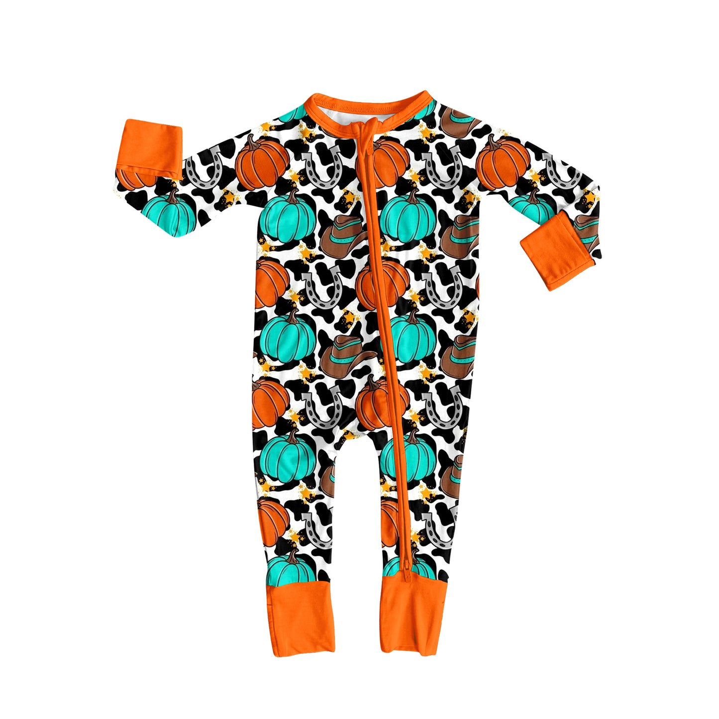 (Pre Order) No moq LR2408 pre-order baby girl clothes pumpkin long sleeve romper-2025.7.7